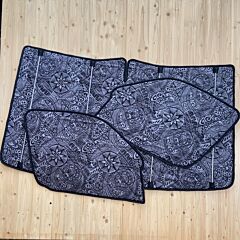 Lagerware: Magnet-Thermomatte Mercedes Sprinter 3 Cockpit-Set mit Haltegriffen  [Drive Dressy Hawaii Dream / Schwarz]