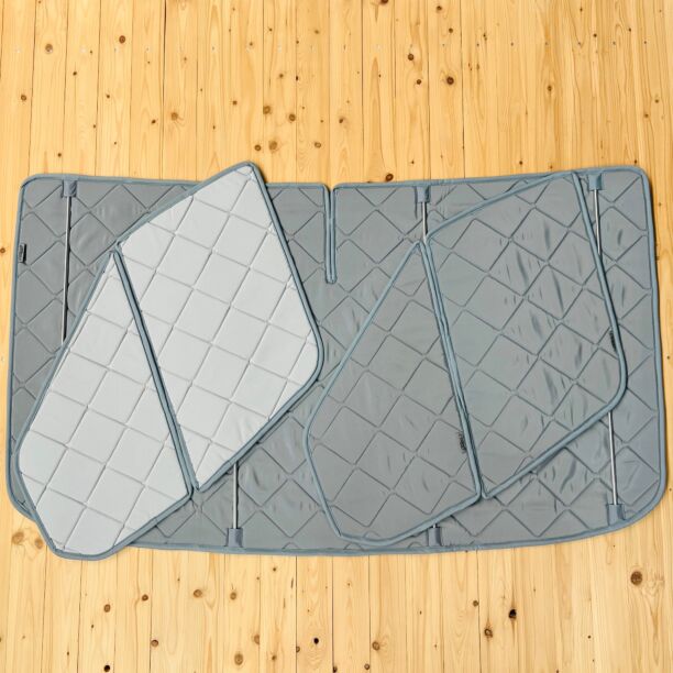 Lagerware: Magnet-Thermomatte Ford Transit ab 2014 Cockpit-Set mit Remis [Stone Grau/ Lichtgrau]