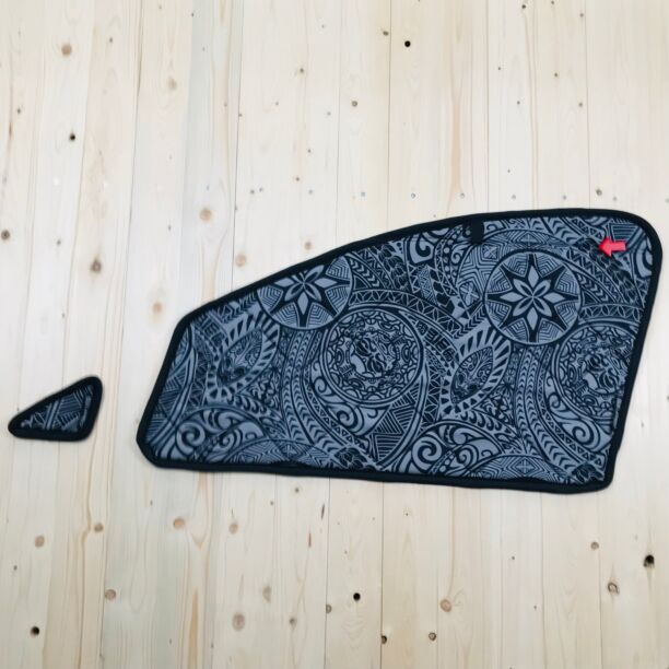 B-Ware: Magnet-Thermomatte VW Caddy 5 Seitenscheibe Cockpit Beifahrerseite mit Klappnaht für Lüftungsgitter (inkl. kleiner Dreiecksscheibe) [Drive Dressy Hawaii Dream/ Schwarz]