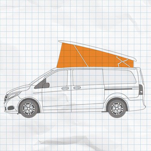 Aufstelldach-Isolierung mit magnetischer Befestigung für Mercedes Marco Polo 2014-heute (W447)