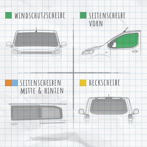 Magnet-Thermomatte Nissan NV200 Seitenscheibe Cockpit Beifahrerseite mit Klappnaht für Lüftungsgitter (inkl. kleiner Dreiecksscheibe)