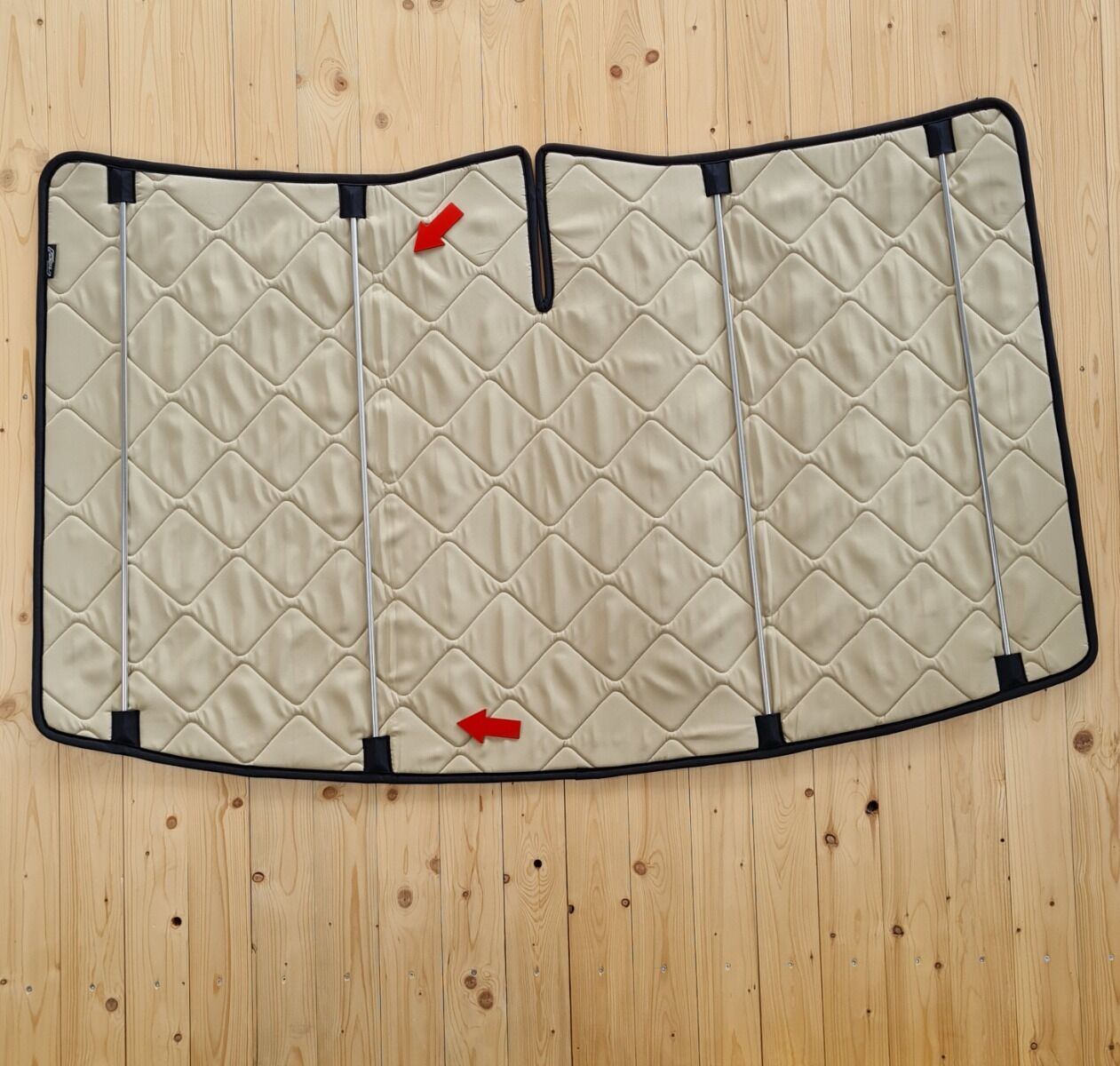 B-Ware: Magnet-Thermomatte Mercedes V-Klasse W447 (2014-heute) Windschutzscheibe Sand (beige) / Schwarz