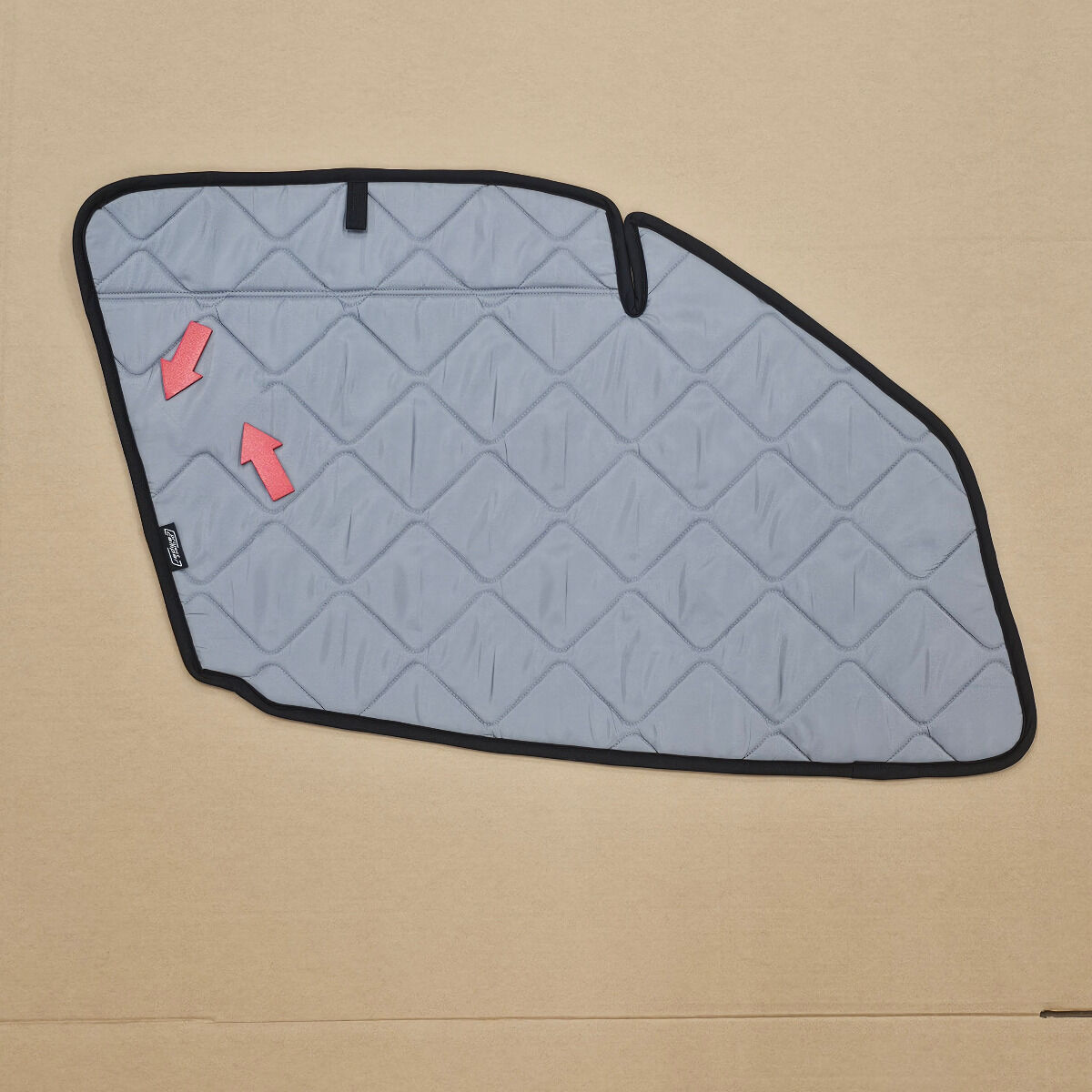 B-Ware: Magnet-Thermomatte Mercedes-Benz Sprinter 3 Seitenscheibe Cockpit Fahrerseite mit Klappnaht für Lüftungsgitter [Stone (Grau) / Schwarz]