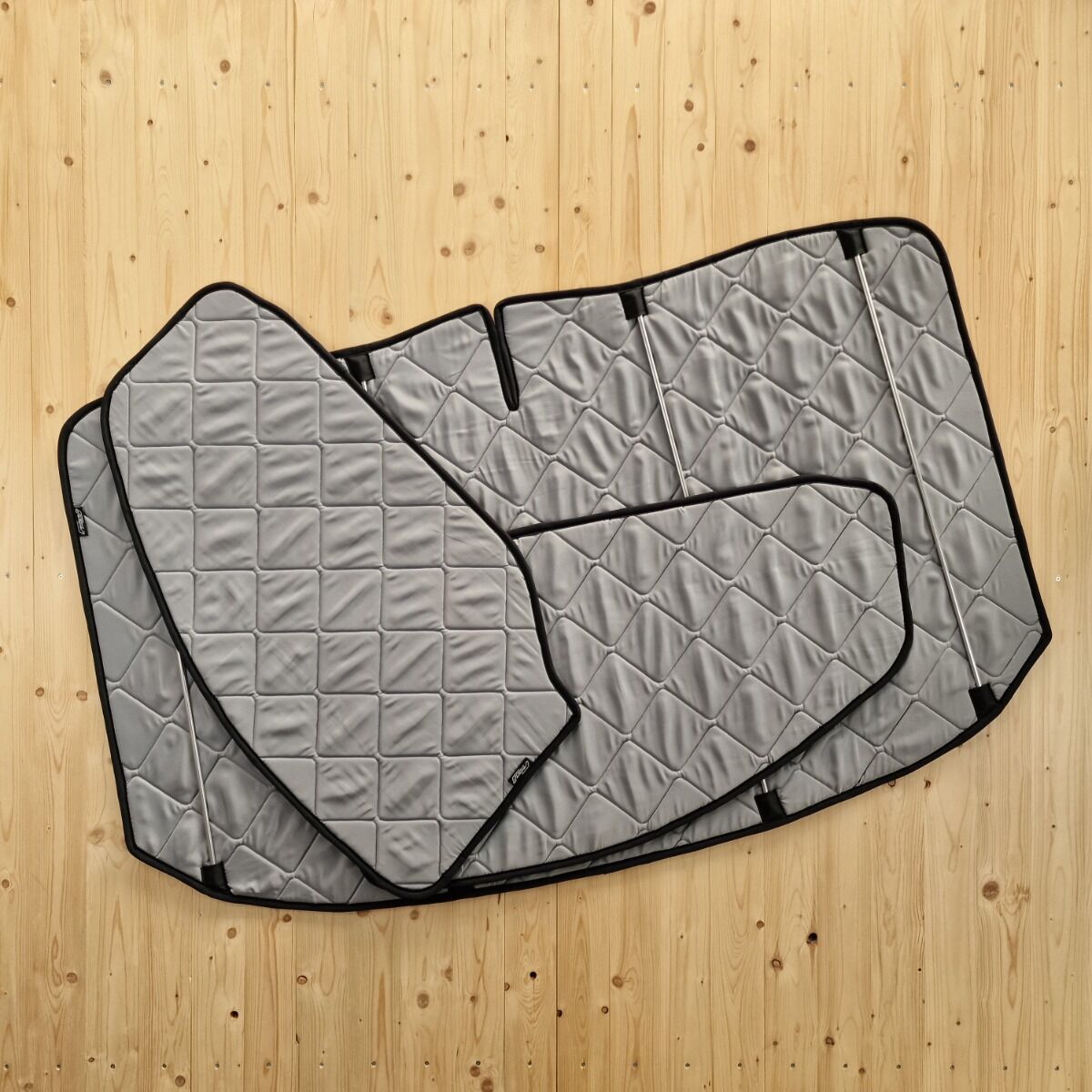Lagerware: Magnet-Thermomatten Ford Transit Custom, Tourneo, Nugget Cockpit-Set [Grau (Stone)/ Schwarz]