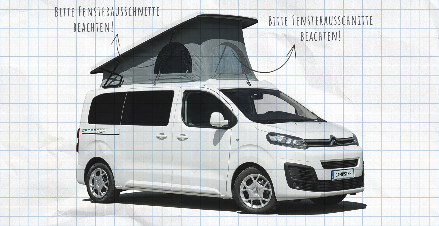 Aufstelldach-Isolierung mit magnetischer Befestigung für Pössl Campster, Crosscamp 2016-heute (SCA-Aufstelldach)
