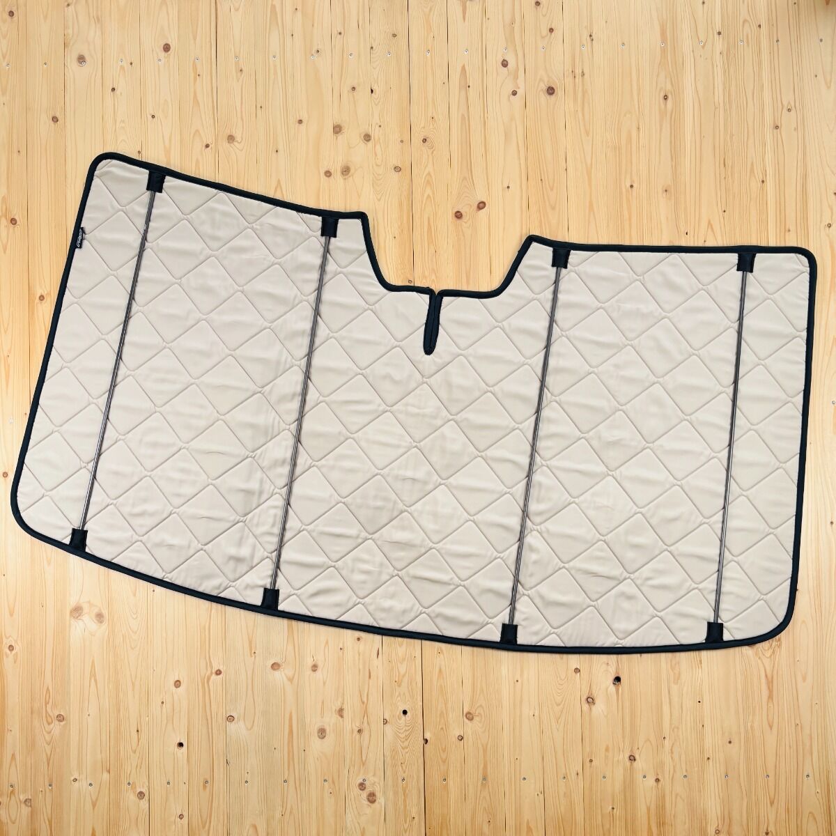 B-Ware: Magnet-Thermomatte VW Crafter 2 Windschutzscheibe mit Innenraum-Rückspiegel mit Gehäuse (Grand California) [Sand (Beige) / Schwarz]