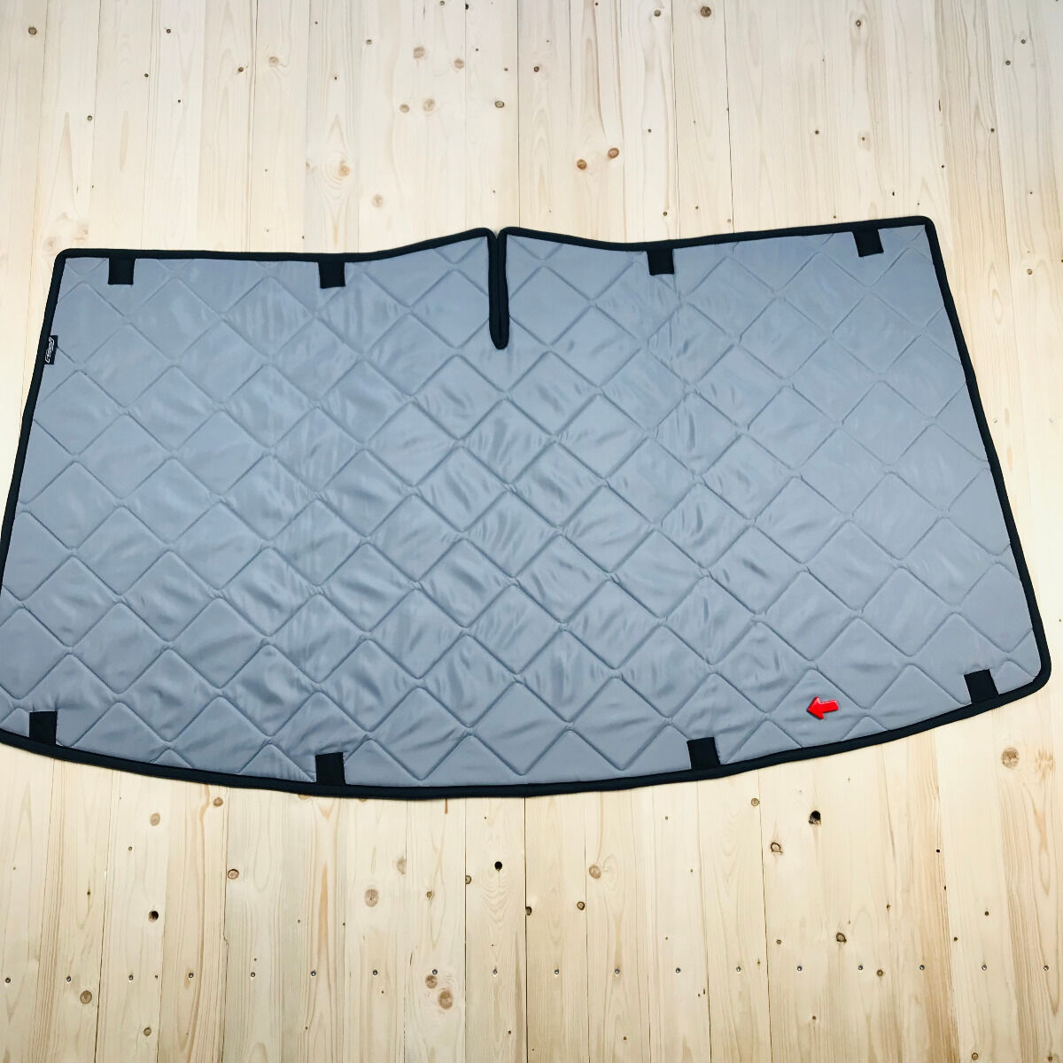 B-Ware: Magnet-Thermomatte VW T5 // T6 // T6.1 Windschutzscheibe mit Innenraum-Rückspiegel [Stone (Grau)/ Schwarz]