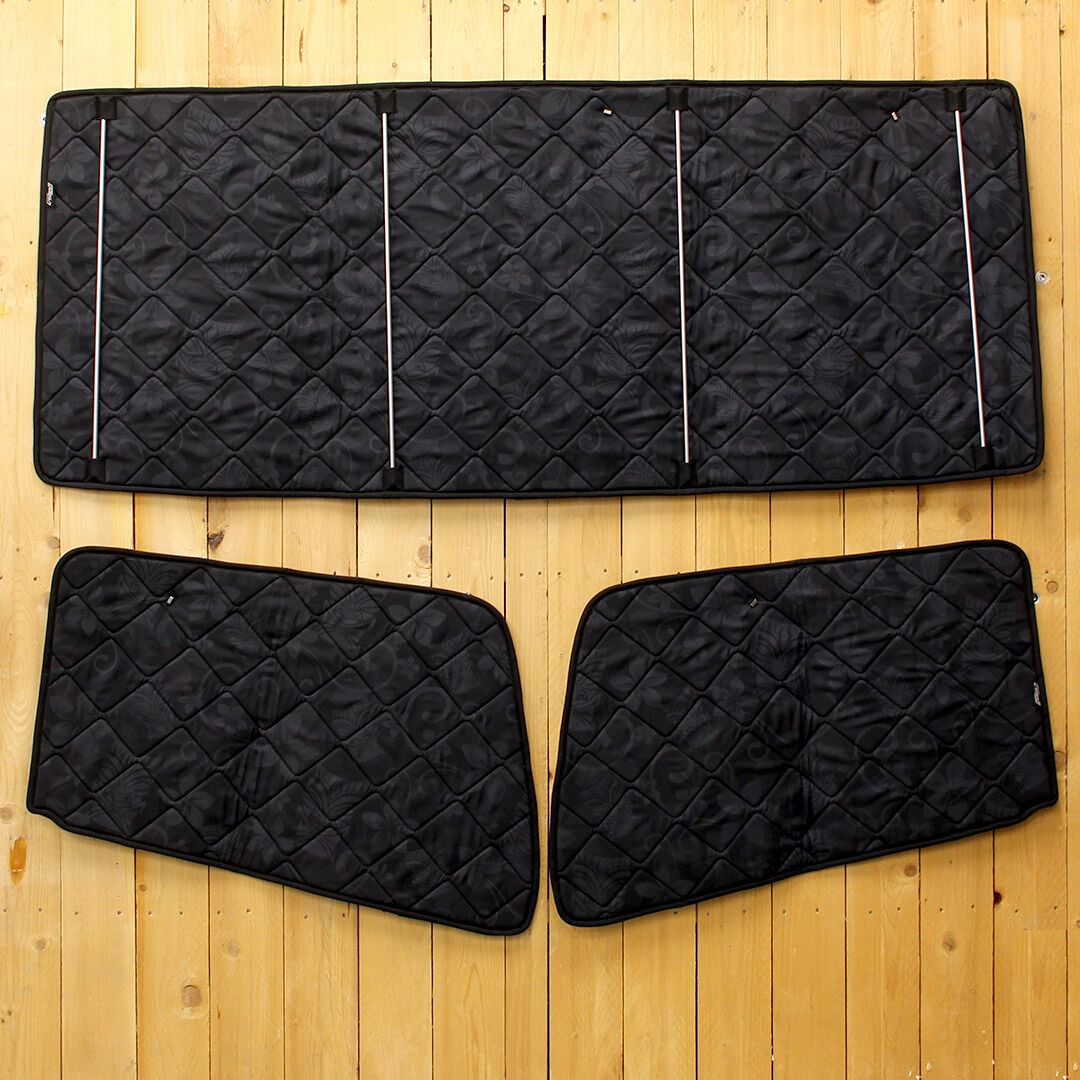 Magnet-Thermomatten Mercedes T2 und Vario (1986-2013), Cockpit-Set, Farbe: Tiki Mask Schwarz / Schwarz,