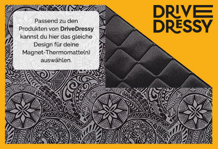 B-Ware: Magnet-Thermomatte VW T5 Seitenscheibe Mitte Fahrerseite verkleidet  [Drive Dressy Hawaii Dream / Schwarz]