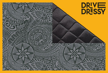 Lagerware: Magnet-Thermomatten Opel Vivaro A, Renault Trafic (2001-2014) Cockpit-Set [DriveDressy Hawaii Dream / Schwarz]