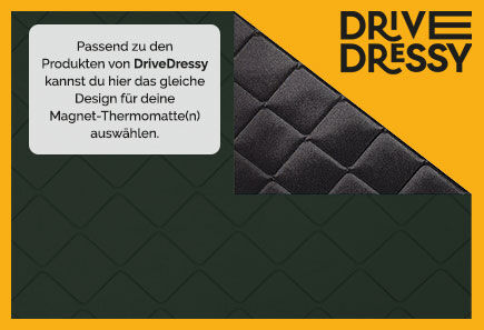 Lagerware: Magnet-Thermomatten VW T5 Cockpit-Set [DriveDressy Magic Forest Green/ Schwarz]