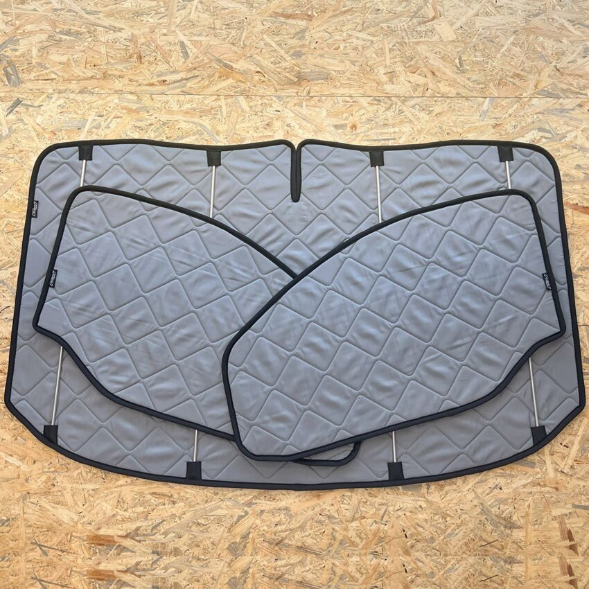 Lagerware: Magnet-Thermomatten Ford Transit und Tourneo Custom Cockpit-Set [Stone (Grau) / Schwarz]
