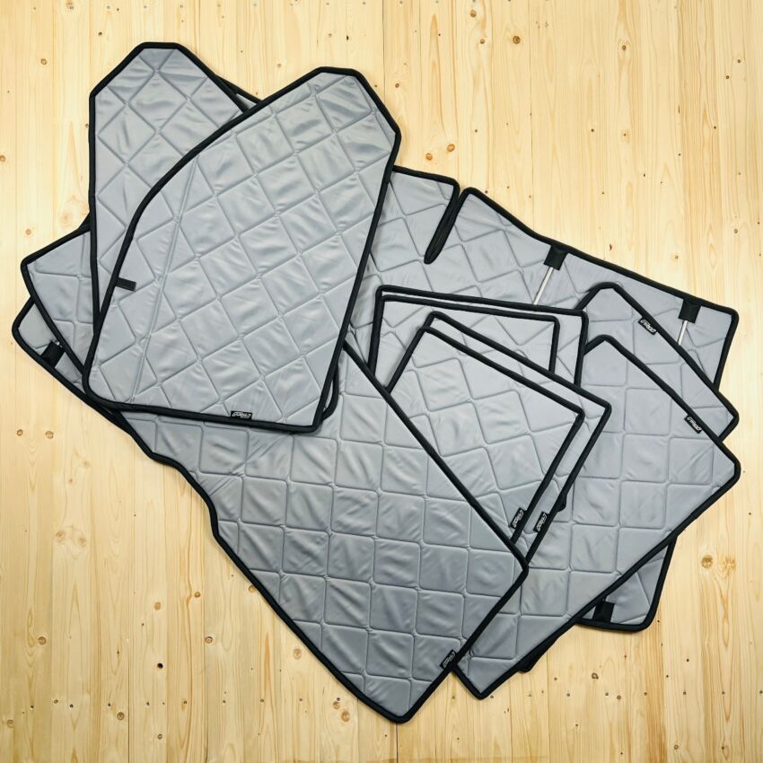 Lagerware: Magnet-Thermomatten VW T5 Komplett-Set [Stone (Grau) / Schwarz]