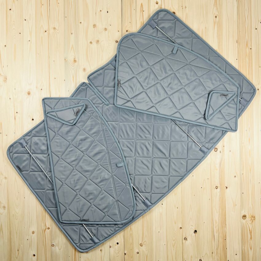 Lagerware: Magnet-Thermomatten VW Caddy 3-4 (Bj. 2003-2020) Cockpit-Set  [Stone (Grau) / Lichtgrau]