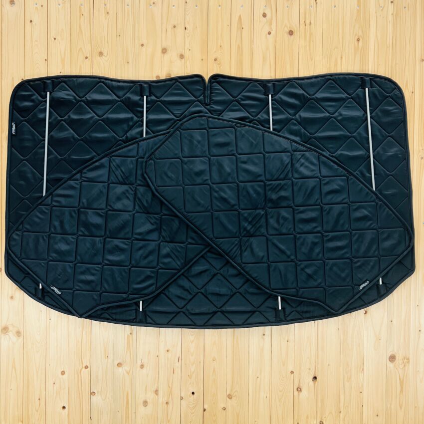 Lagerware: Magnet-Thermomatte Ford Transit, Tourneo Custom 1. Generation  (2014-2023), Cockpit-Set [Black (Schwarz) / Schwarz]