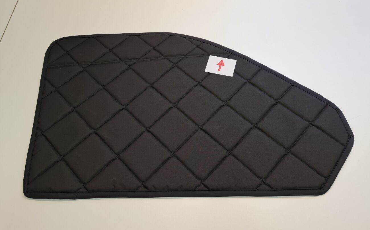 B-Ware: Magnet-Thermomatte VW T5 Seitenscheibe Cockpit Beifahrerseite mit Klappnaht für Lüftungsgitter [Stone (grau)/Schwarz]