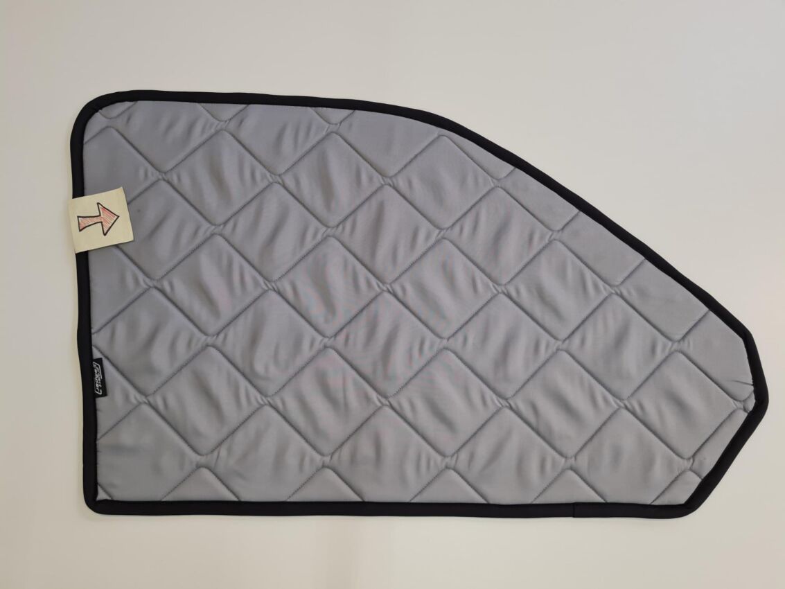 B-Ware: Magnet-Thermomatte VW T5 Seitenscheibe Cockpit Fahrerseite [Stone (grau)/Schwarz]