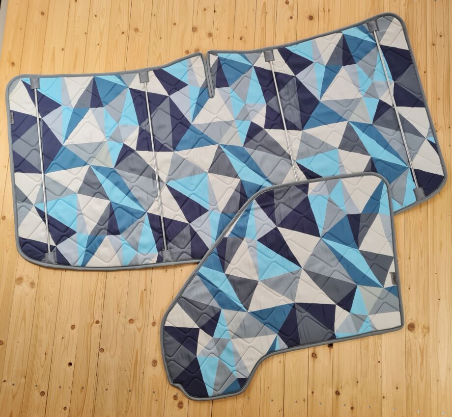 Lagerware: Magnet-Thermomatten Ford Transit (2000-2013) Cockpit-Set [Polygon Ice/ Lichtgrau]