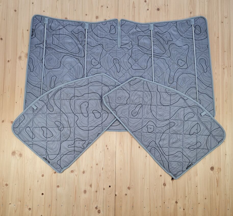 Lagerware: Magnet-Thermomatte Mercedes V-Klasse Cockpit-Set [DriveDressy Wild lines grey / Lichtgrau]