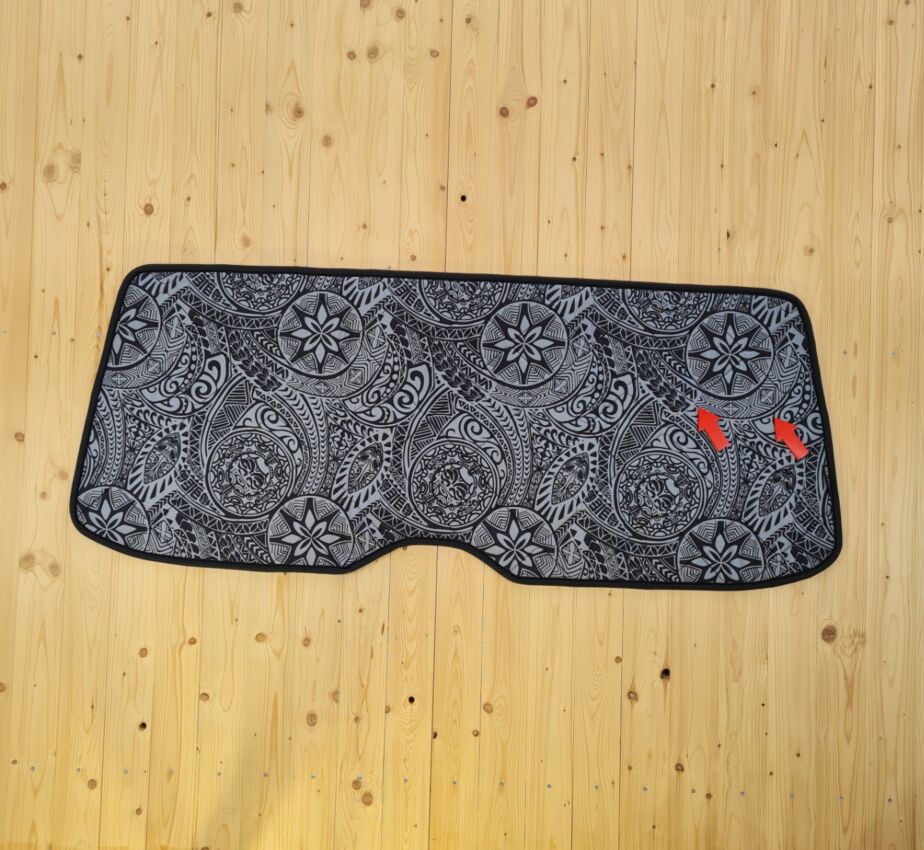 B-Ware: Magnet-Thermomatte VW T5 Heckscheibe mit Scheibenwischer [DriveDressy Hawaii Dream / Schwarz]