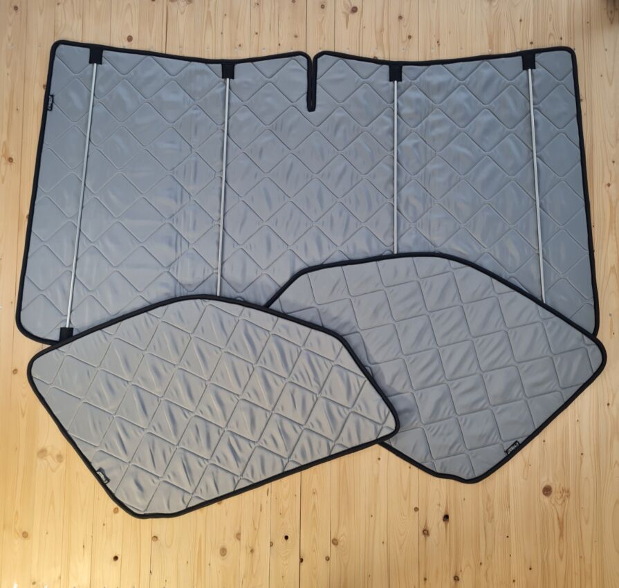 Lagerware: Magnet-Thermomatte VW Crafter und Mercedes Sprinter Cockpit-Set [stone grau / Schwarz]