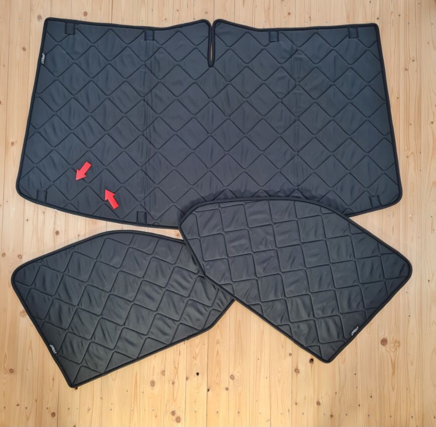 Lagerware: Magnet-Thermomatte VW T6 Cockpit-Set [Black (Schwarz) / Schwarz]