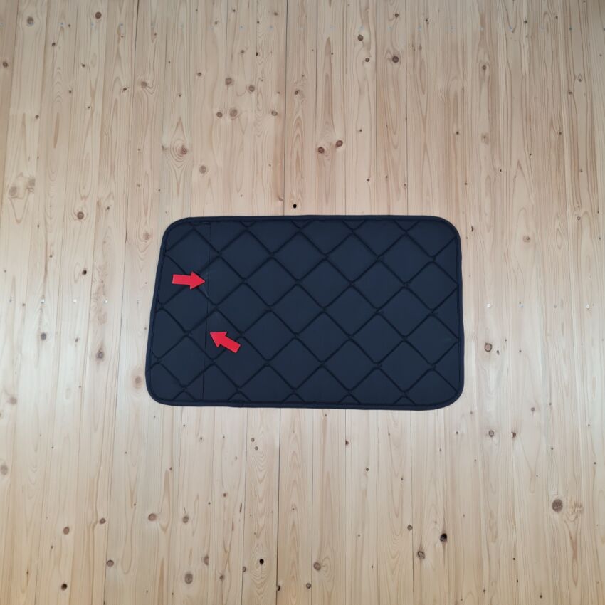 B-Ware: Magnet-Thermomatte VW T5 Seitenscheibe hinten Beifahrerseite kurzer Radstand [Apona Tiki Mask Schwarz / Schwarz]