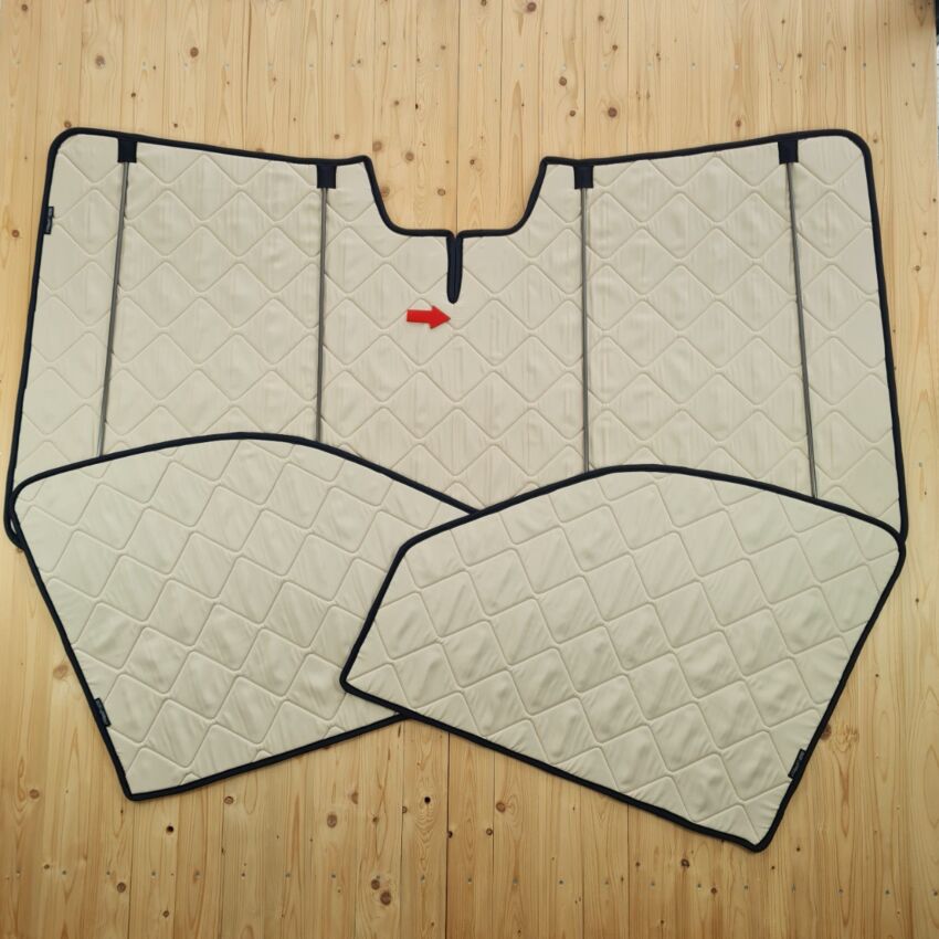 Lagerware: Magnet-Thermomatte VW Crafter 2 Cockpit-Set [DriveDressy Vintage Leaves Beige / Schwarz]