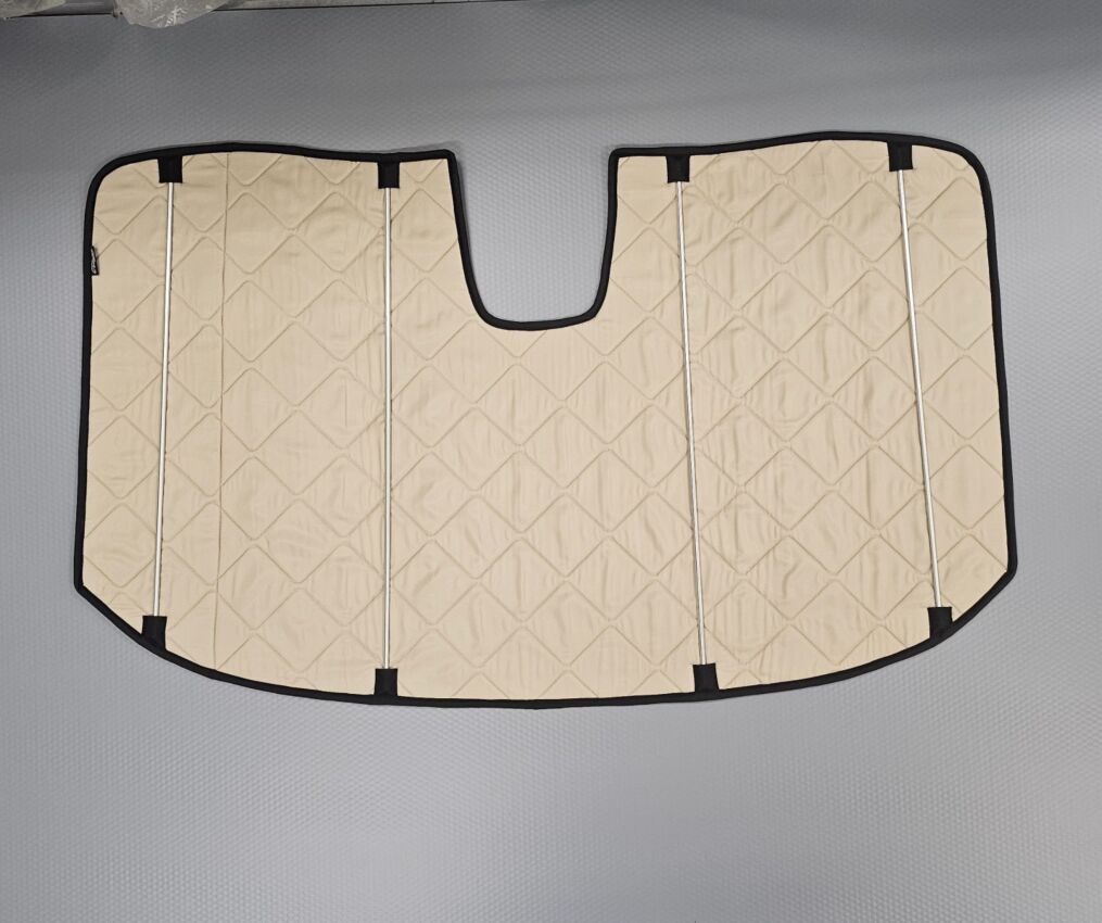 B-Ware: Magnet-Thermomatte Ford Transit und Tourneo Custom Windschutzscheibe mit und ohne Innenraum-Rückspiegel mit Kunststoffgehäuse [Sand (Beige) / Schwarz]