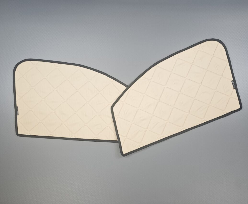 Lagerware:  Cockpitseitenscheibenset Citroen Jumpy, Spacetourer (baugleich: Opel, Peugeot, Pössl, Toyota)  [Vintage Leaves  / Schwarz]