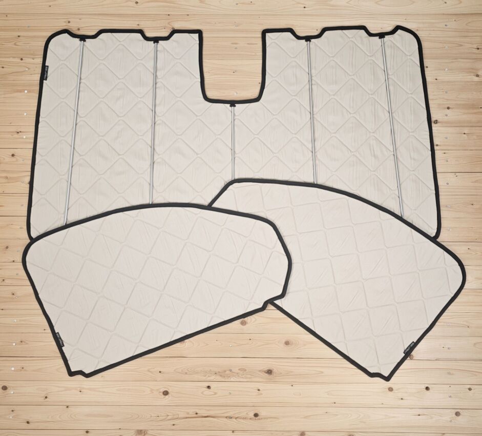 Lagerware: Magnet-Thermomatte Ford Transit Custom V710 Cockpitset [DriveDressy Vintage Leaves / Schwarz]