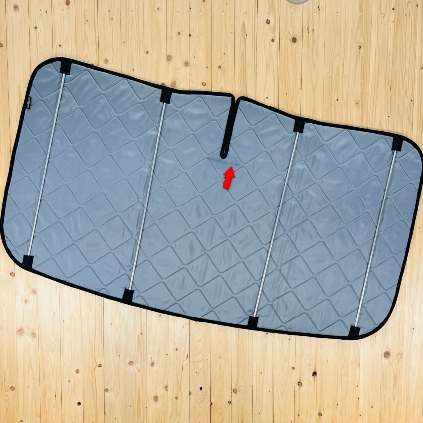 B-Ware: Magnet-Thermomatte Renault Trafic 3 (baugleich: Fiat, Nissan, Opel) Windschutzscheibe [Stone (grau) / Schwarz]