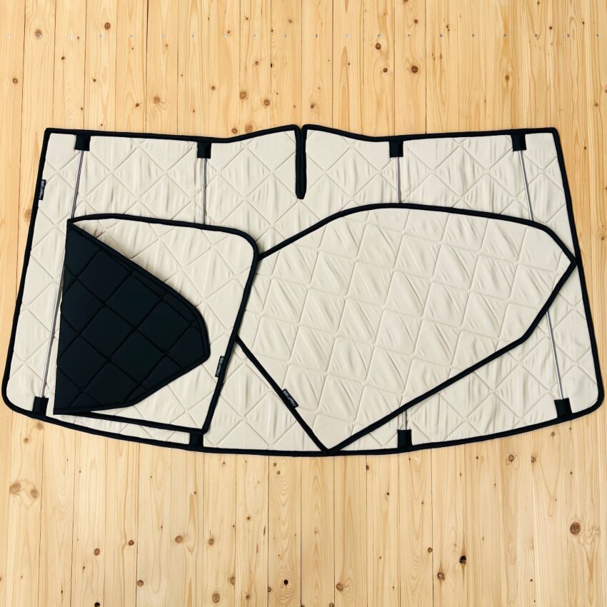 Lagerware: Magnet-Thermomatte VW T6 Cockpit-Set [DriveDressy Vintage leaves Beige/ Schwarz]