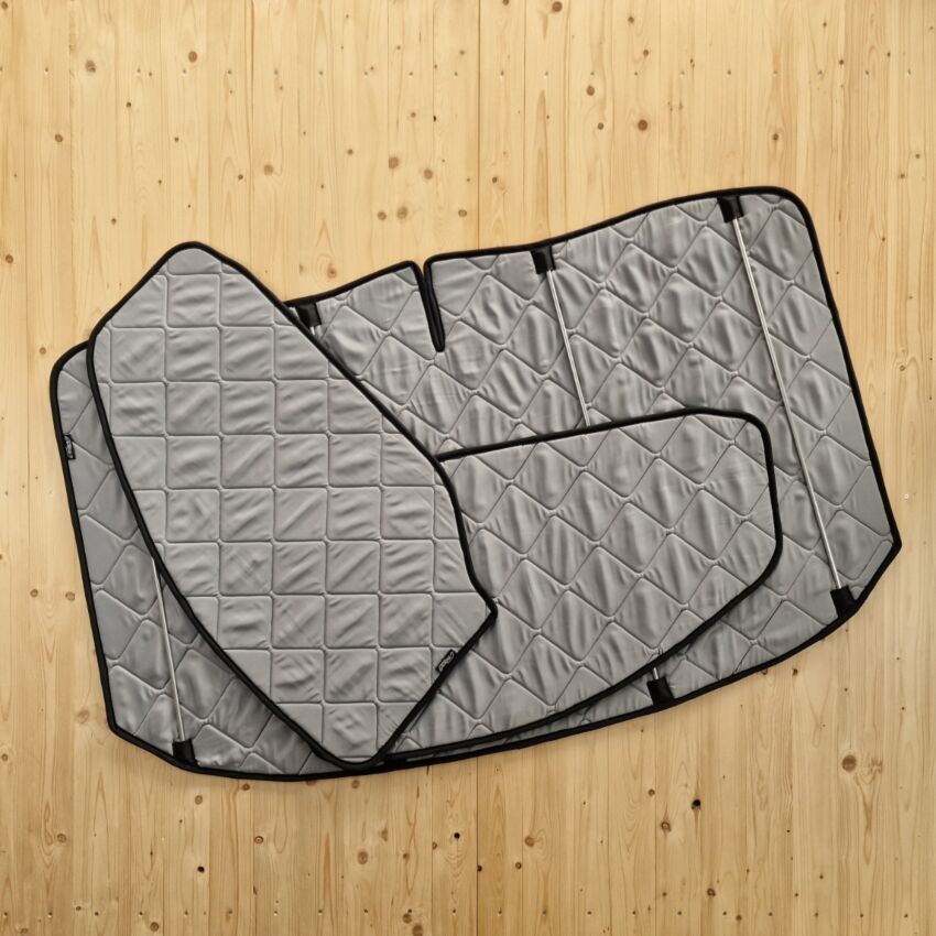 Lagerware: Magnet-Thermomatten Ford Transit Custom, Tourneo, Nugget Cockpit-Set [Grau (Stone)/ Schwarz]