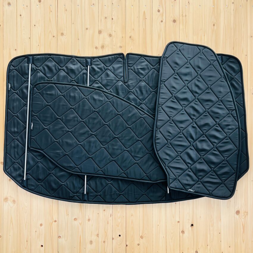 Lagerware: Magnet-Thermomatte Ford Transit, Tourneo Custom 1. Generation  (2014-2023), Cockpit-Set [Black (Schwarz) / Schwarz]