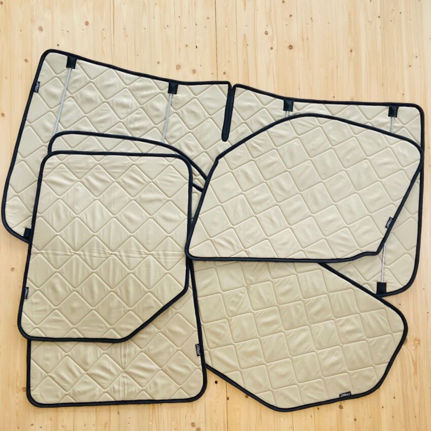 Lagerware: Magnet-Thermomatten Renault Master, Opel Movano, Nissan NV400 Komplett-Set [Sand(Beige)/ Schwarz]