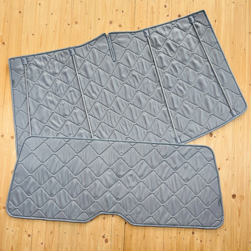 Lagerware: Magnet-Thermomatten VW T6.1 Komplett-Set mit Klappnähten [Stone (Grau) / Lichtgrau]