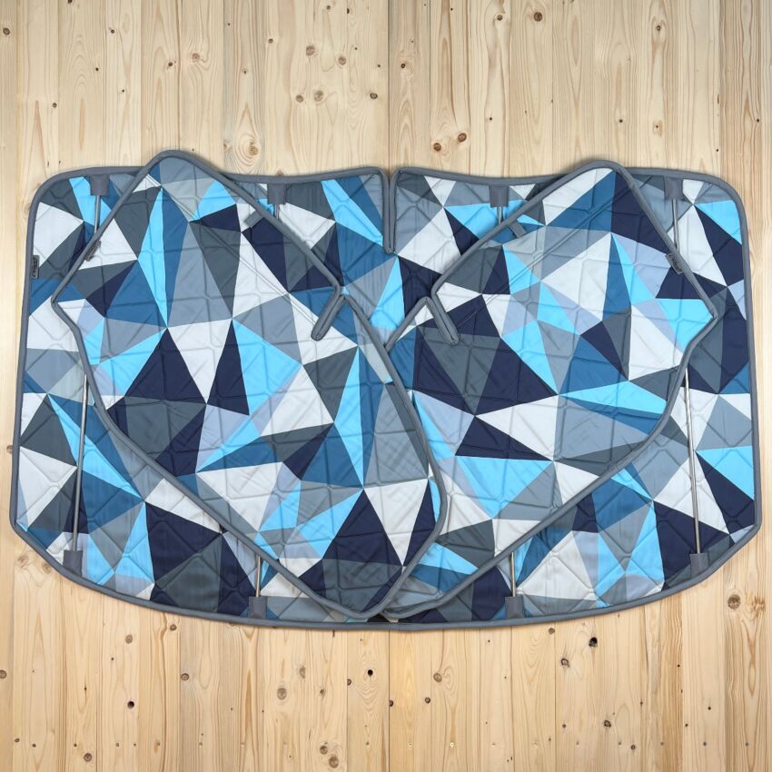 Lagerware: Magnet-Thermomatten Ford Transit und Tourneo Custom Cockpit-Set [Polygon ICE / Lichtgrau]