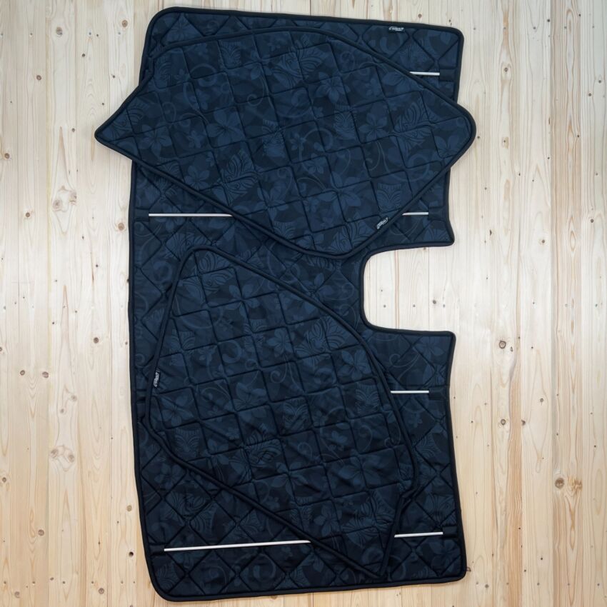 Lagerware: Magnet-Thermomatten VW Crafter und Mercedes Sprinter (2006-2018) Cockpit-Set [Tiki-Mask SCHWARZ / Schwarz]