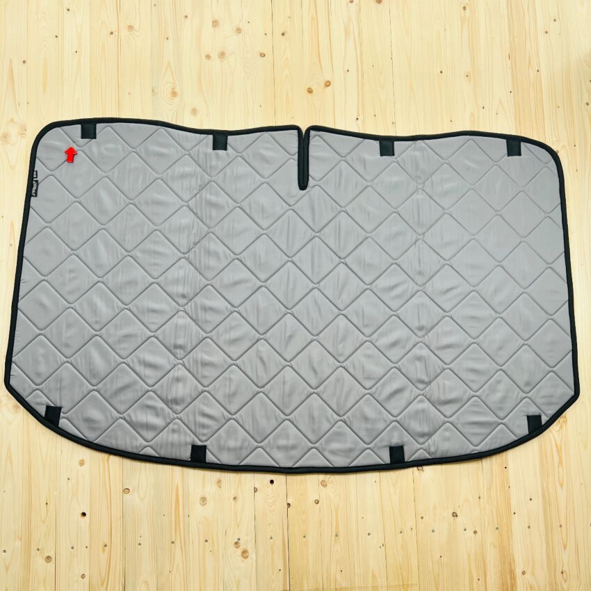 B-Ware: Magnet-Thermomatte Ford Transit und Tourneo Custom Windschutzscheibe mit Innenraum-Rückspiegel [Drive Dressy Grey/ Schwarz]
