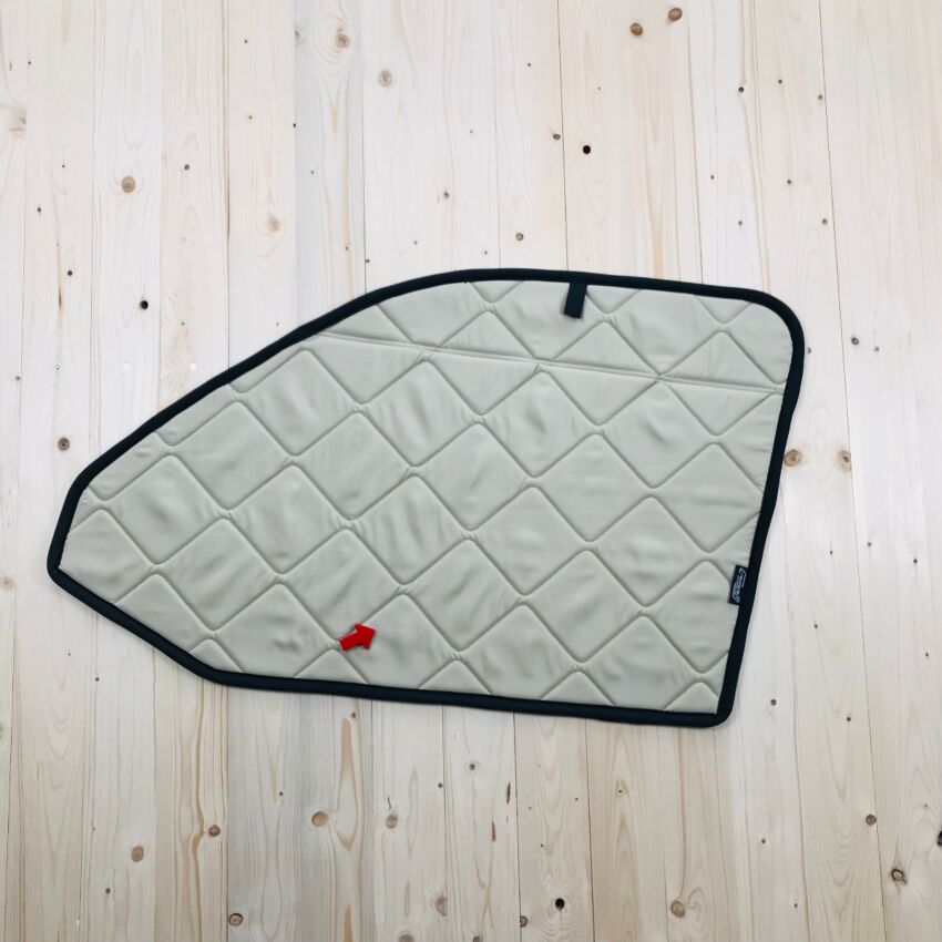 B-Ware: Magnet-Thermomatte VW T6 Seitenscheibe Cockpit Beifahrerseite mit Klappnaht für Lüftungsgitter [Sand (Beige)/ Schwarz]