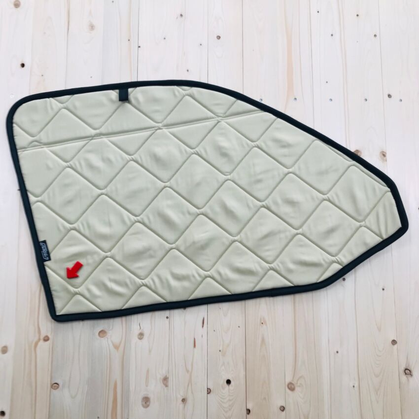 B-Ware: Magnet-Thermomatte VW T6 Seitenscheibe Cockpit Fahrerseite mit Klappnaht für Lüftungsgitter [Sand (Beige)/ Schwarz]