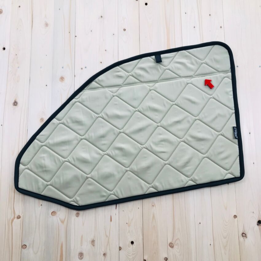 B-Ware: Magnet-Thermomatte VW T6 Seitenscheibe Cockpit Beifahrerseite mit Klappnaht für Lüftungsgitter [Sand (Beige)/ Schwarz]