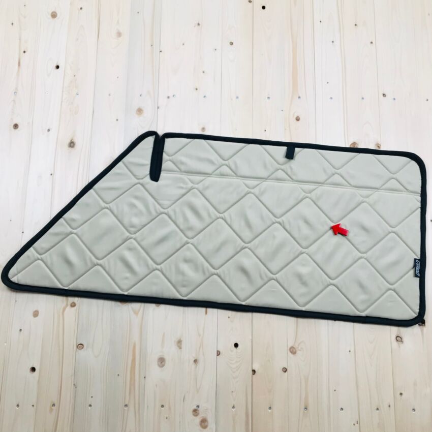 B-Ware: Magnet-Thermomatte VW T3 Seitenscheibe Cockpit Beifahrerseite mit Klappnaht für Lüftungsgitter [Sand (Beige)/ Schwarz]