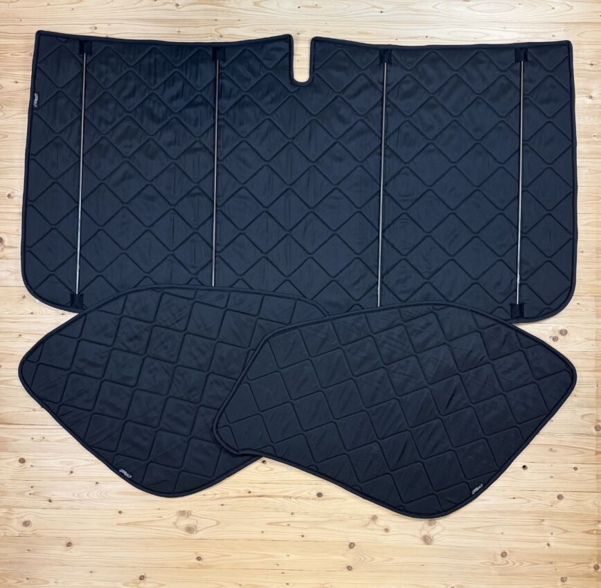 Lagerware: Magnet-Thermomatte Fiat Ducato, Peugeot Boxer u. Citroen Jumper Cockpit-Set [Schwarz / Schwarz]