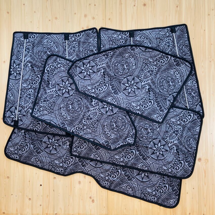 Lagerware: Magnet-Thermomatte VW T6.1 Komplett-Set unverkleidet [DriveDressy Hawaii Dream/ Schwarz]