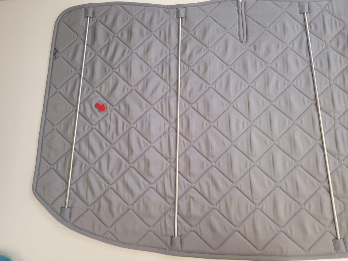 B-Ware: Magnet-Thermomatte Ford Transit und Tourneo Custom Windschutzscheibe mit Innenraum-Rückspiegelt [Stone (grau)/Grau]