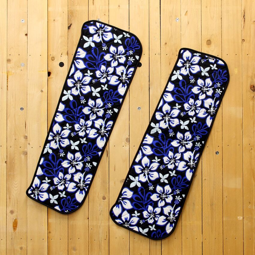 Magnet-Thermomatten Ford Transit und Tourneo Custom Seitenscheiben Hinten, Kombi teilverkleidet, Farbe: Hibiskus Schwarz / Schwarz