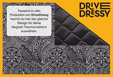 B-Ware: Magnet-Thermomatte VW T5 Seitenscheibe Cockpit Fahrerseite mit Klappnaht für Lüftungsgitter  [Drive Dressy Hawaii Dream / Schwarz]