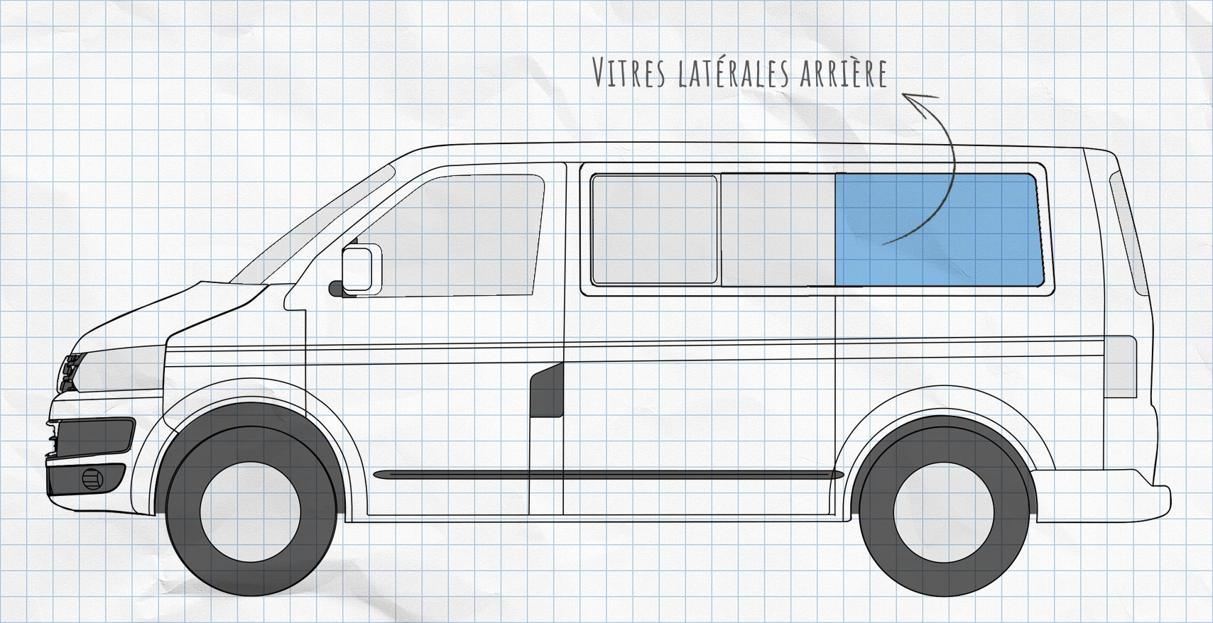 MULTIBOARD système de pochettes de fenêtre à scratch VW T5 (2003-2015)